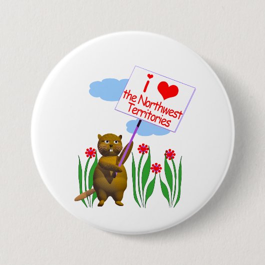 Canadian Beaver Loves de Northwest Territories Ronde Button 7,6 Cm (Voorkant)