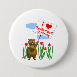Canadian Beaver Loves de Northwest Territories Ronde Button 7,6 Cm