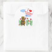 Canadian Beaver Loves de Northwest Territories Ronde Sticker (Tas)