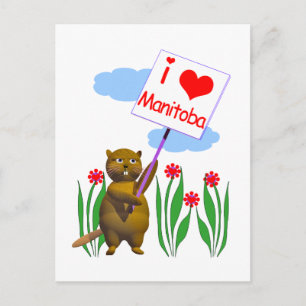 Canadian Beaver Loves Manitoba Briefkaart