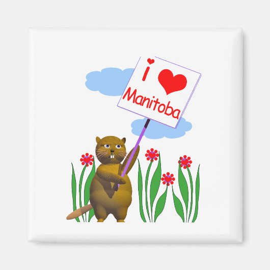 Canadian Beaver Loves Manitoba Magneet (Voorkant)