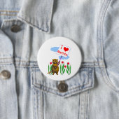 Canadian Beaver Loves Manitoba Ronde Button 7,6 Cm (In situ)