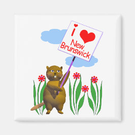 Canadian Beaver Loves New Brunswick Magneet