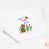 Canadian Beaver Loves New Brunswick Ronde Sticker (Envelop)