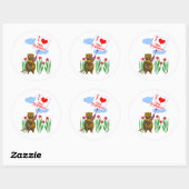 Canadian Beaver Loves New Brunswick Ronde Sticker (Vel)