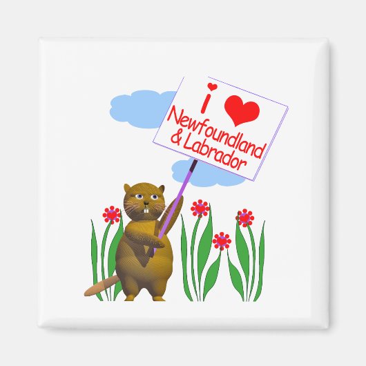 Canadian Beaver Loves Newfoundland, Labrador Magneet (Voorkant)