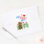 Canadian Beaver Loves Newfoundland, Labrador Ronde Sticker (Envelop)