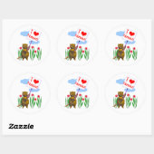 Canadian Beaver Loves Nunavut Ronde Sticker (Vel)