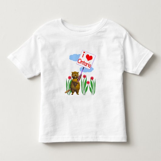 Canadian Beaver Loves Ontario Kinder Shirts (Voorkant)