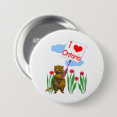 Canadian Beaver Loves Ontario Ronde Button 7,6 Cm (Voorkant /achterkant)