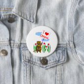 Canadian Beaver Loves Ontario Ronde Button 7,6 Cm (In situ)