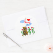 Canadian Beaver Loves Ontario Ronde Sticker (Envelop)
