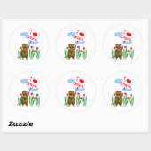 Canadian Beaver Loves Ontario Ronde Sticker (Vel)