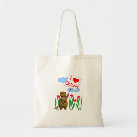 Canadian Beaver Loves Ontario Tote Bag (Voorkant)