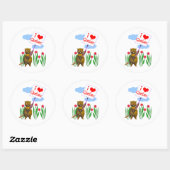Canadian Beaver Loves Quebec Ronde Sticker (Vel)