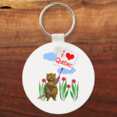 Canadian Beaver Loves Quebec Sleutelhanger (Voorkant)