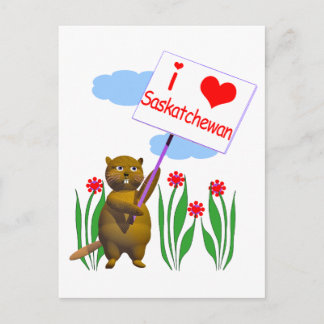 Canadian Beaver Loves Saskatchewan Briefkaart