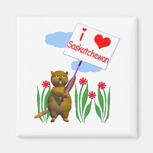 Canadian Beaver Loves Saskatchewan Magneet