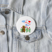 Canadian Beaver Loves Saskatchewan Ronde Button 7,6 Cm (In situ)