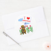 Canadian Beaver Loves Saskatchewan Ronde Sticker (Envelop)