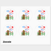 Canadian Beaver Loves Saskatchewan Ronde Sticker (Vel)