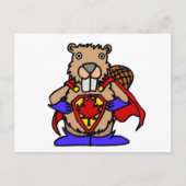 Canadian Beaver Superheld Briefkaart (Voorkant)