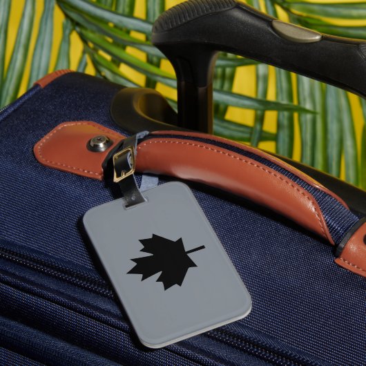 Canadian Black Maple Leaf Graphic Bagagelabel (Voorkant Insitu 1)