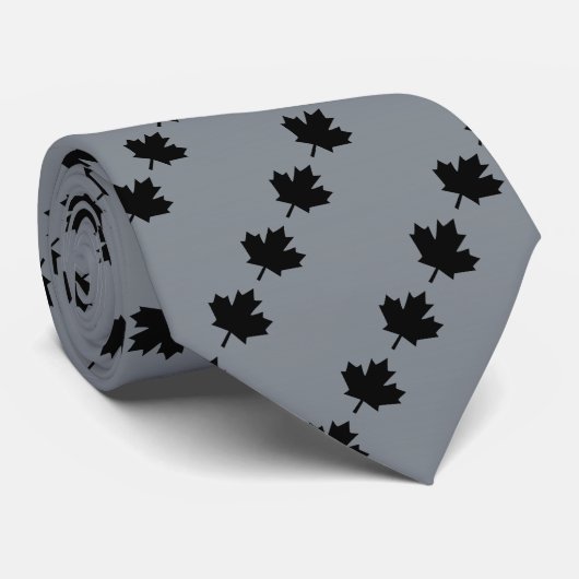 Canadian Black Maple Leaf Graphic Stropdas (Opgerold)