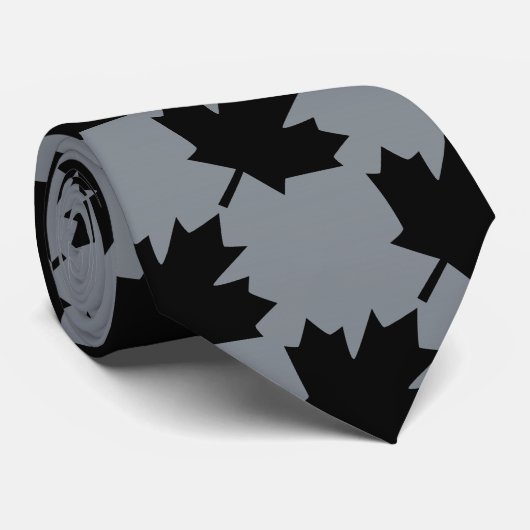Canadian Black Maple Leaf Graphic Stropdas (Opgerold)
