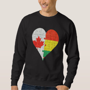 Canadian Bolivian Flag Heart Trui