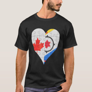 Canadian Bonaire Dutch Flag Heart T-shirt