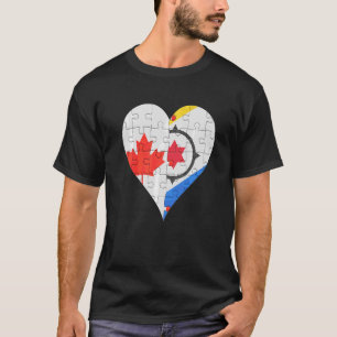 Canadian Bonaire Dutch Flag Heart T-shirt