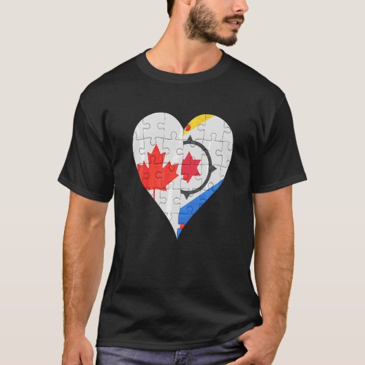 Canadian Bonaire Dutch Flag Heart T-shirt (Voorkant)
