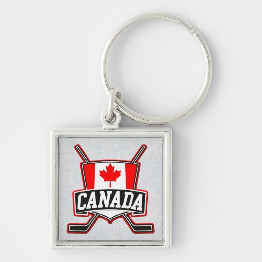 Canadian Canada Hockey Flag Keyring Sleutelhanger (Voorkant)