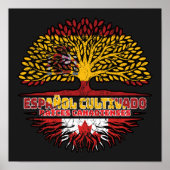 Canadian Canada Spain Spanish Tree Roots Flag Poster (Voorkant)