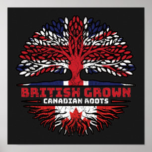 Canadian Canada UK United Kingdom British Tree Poster