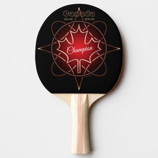 Canadian Champion Ping Pong Paddle Tafeltennisbatje (Achterkant)