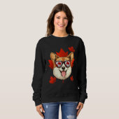 Canadian Corgi Dog Maple Leaf Patriotic Canada Fla Trui (Voorkant volledig)