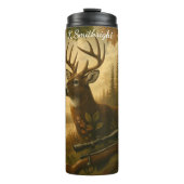 Canadian Deer Hunter Lakeside Autumn Thermosbeker (Voorkant)
