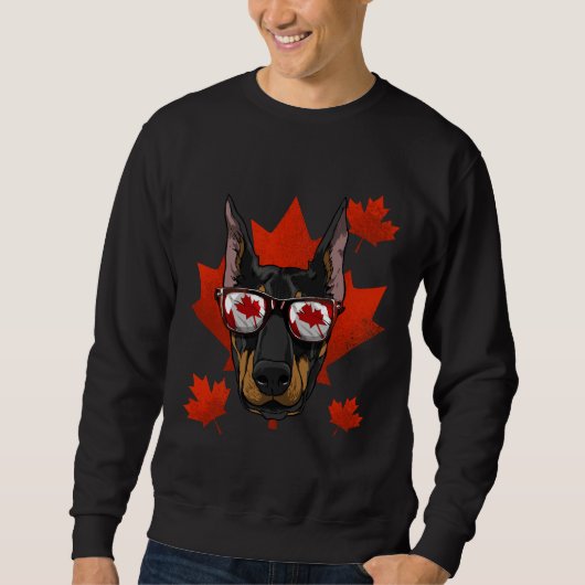 Canadian Doberman Dog Maple Leaf Patriotic Canada Trui (Voorkant)