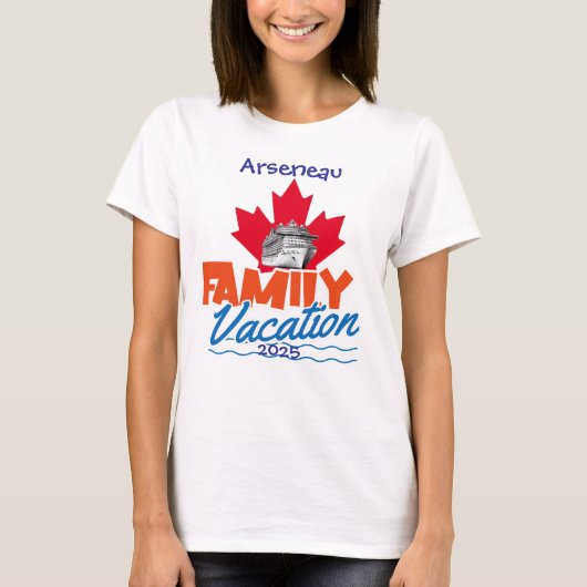 Canadian Family Cruise Vakantie Personaliseren T-shirt (Voorkant)