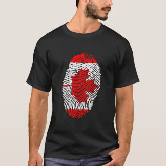 Canadian finger print t shirt