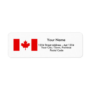 CANADIAN FLAG Adresetiketten Etiket
