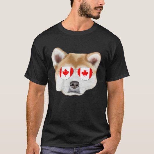 Canadian Flag Akita Dog Canada Pocket T-shirt (Voorkant)