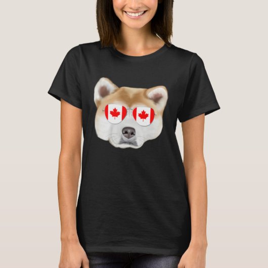 Canadian Flag Akita Dog Canada Pocket T-shirt (Voorkant)