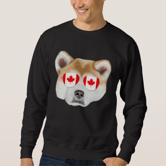Canadian Flag Akita Dog Canada Pocket Trui (Voorkant)