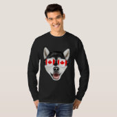 Canadian Flag Alaskan Malamute Dog Canada Pocket T-shirt (Voorkant volledig)
