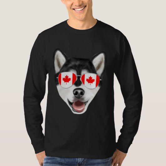 Canadian Flag Alaskan Malamute Dog Canada Pocket T-shirt (Voorkant)