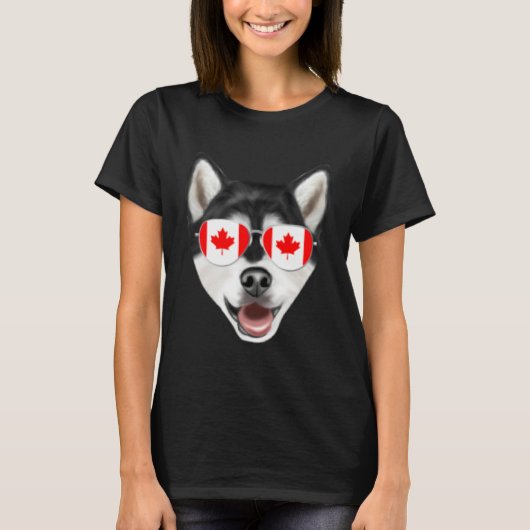 Canadian Flag Alaskan Malamute Dog Canada Pocket T-shirt (Voorkant)