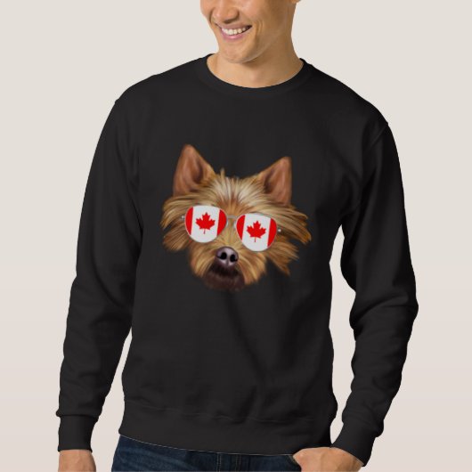 Canadian Flag Australian Terrier Dog Canada Pocket Trui (Voorkant)